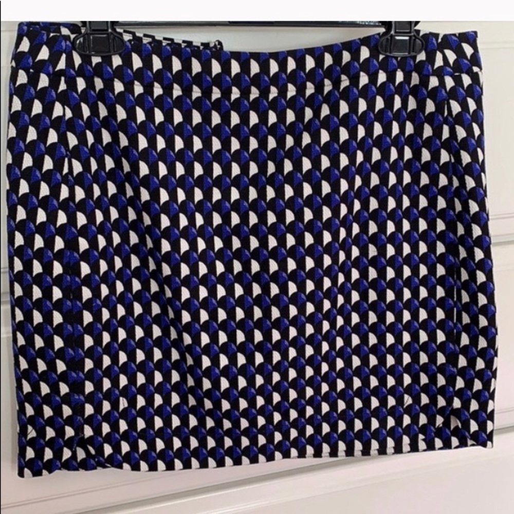 J Crew Purple, Black & White Mini Skirt